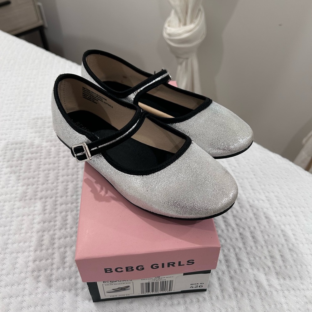 BCBGirls Sparkling Silver Mary Jane Shoes